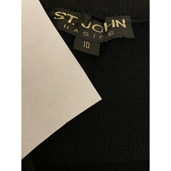 St John Collection 3 Piece Black White Trim Jacket S Sleeveless Top M Skirt 10 - Picture 10 of 10